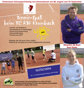 Neue Tennisschule beim TC Rot-Weiß Krumbach